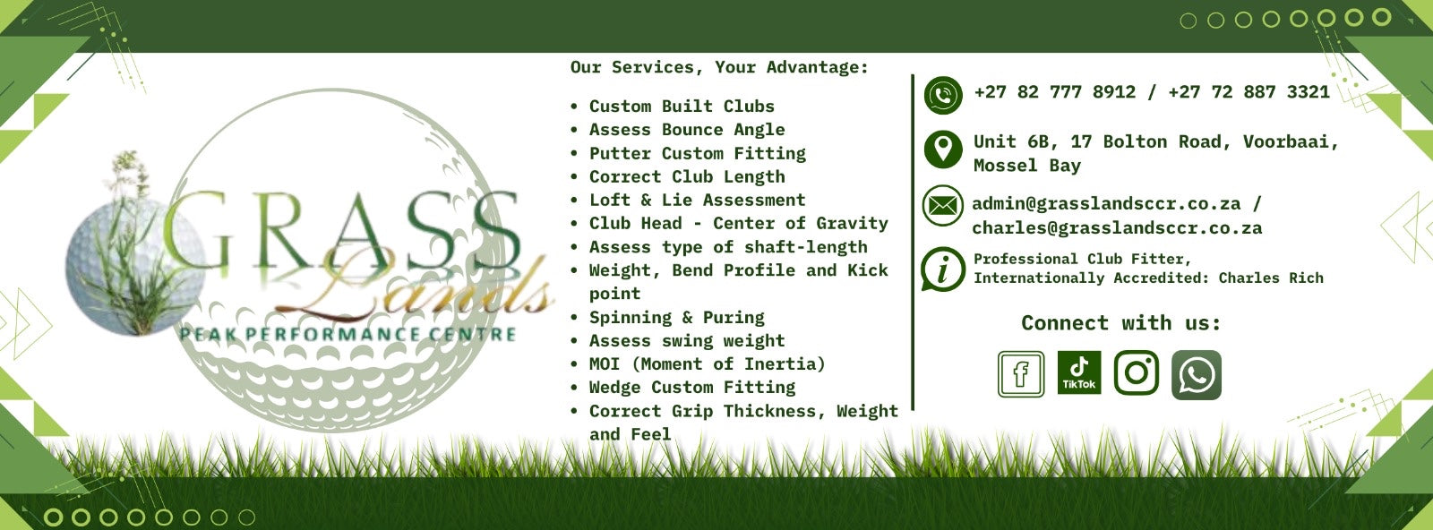 Grasslands Peak Performance Centre — our services, contact details and social links